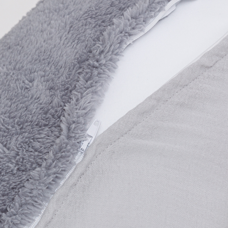 Housse de coussin d'allaitement Teddy Gris