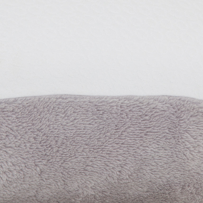 Housse de coussin d'allaitement Blanc teddy gris